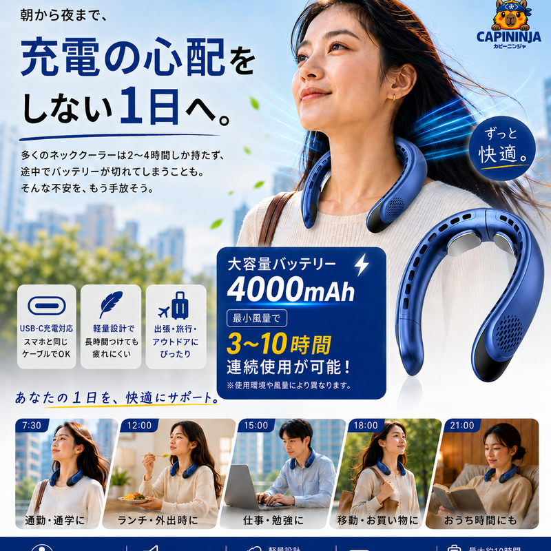 CapiNinja™ ネッククーラー Pro【SNS話題沸騰中】